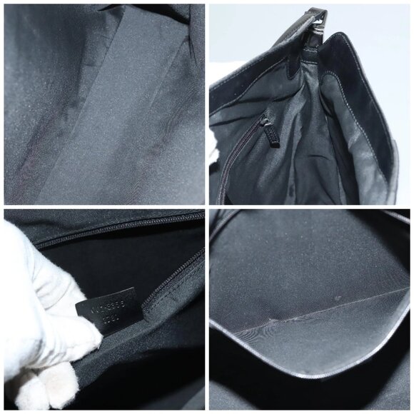 GUCCI GG Canvas Jackie Shoulder Bag Black Silver 001 3355 1781 Auth 133986 - Picture 15 of 16